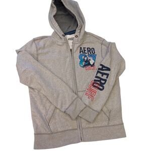 Aeropostale Hoodie Mens Large Zip Up Sweatshirt AERO Surf Graphic California